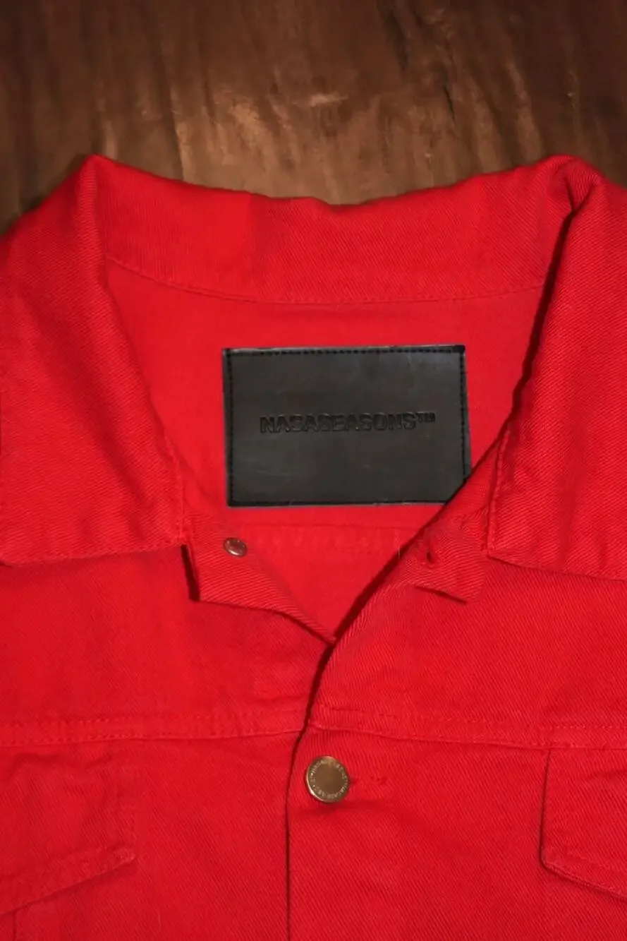 NASASEASONS Red Denim Trucker Jacket